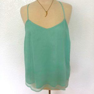 Love 21 Mint Flowy Racerback Tank Top